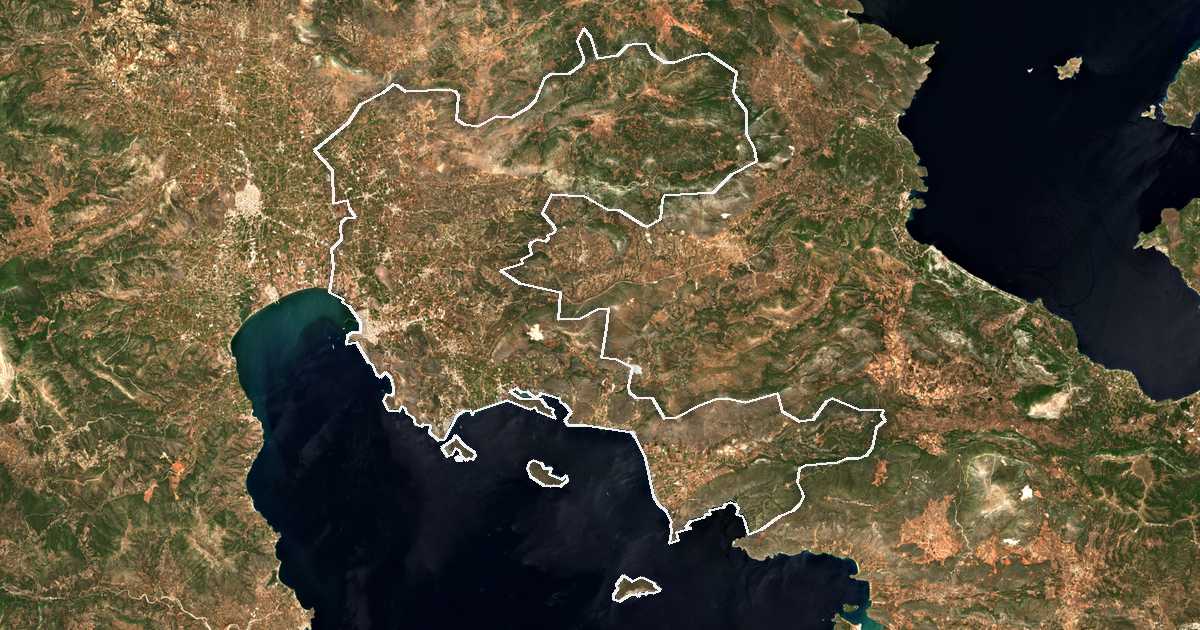 Satelitska snimka s ucrtanom granicom: Dímos Nafpliéon