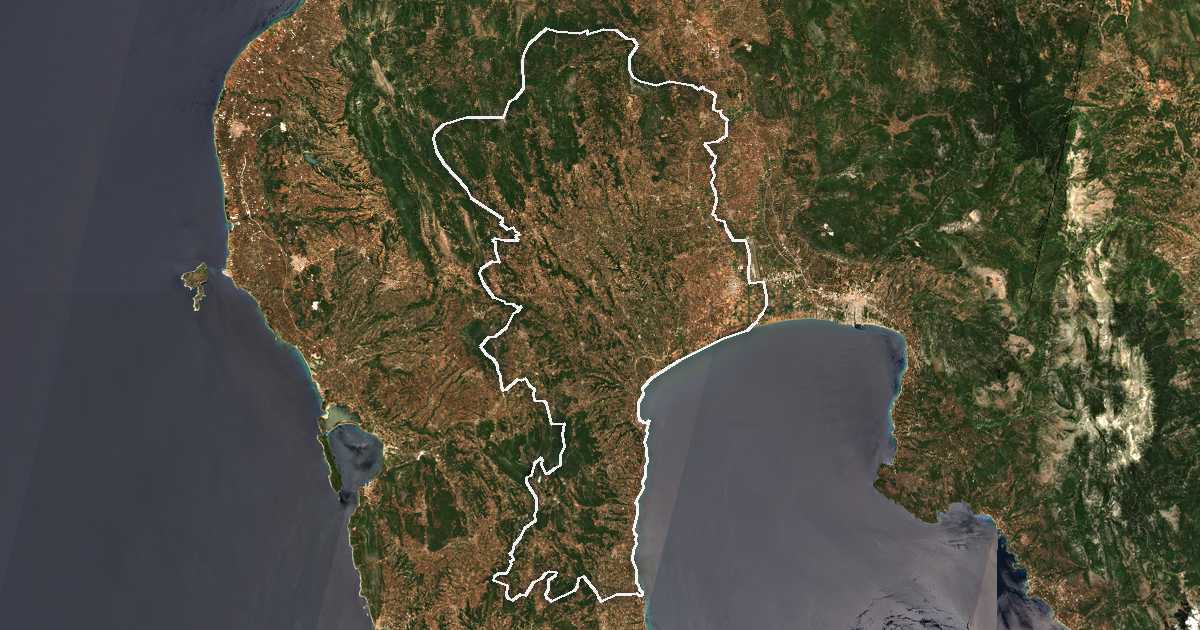 Satelitska snimka s ucrtanom granicom: Dímos Messínis
