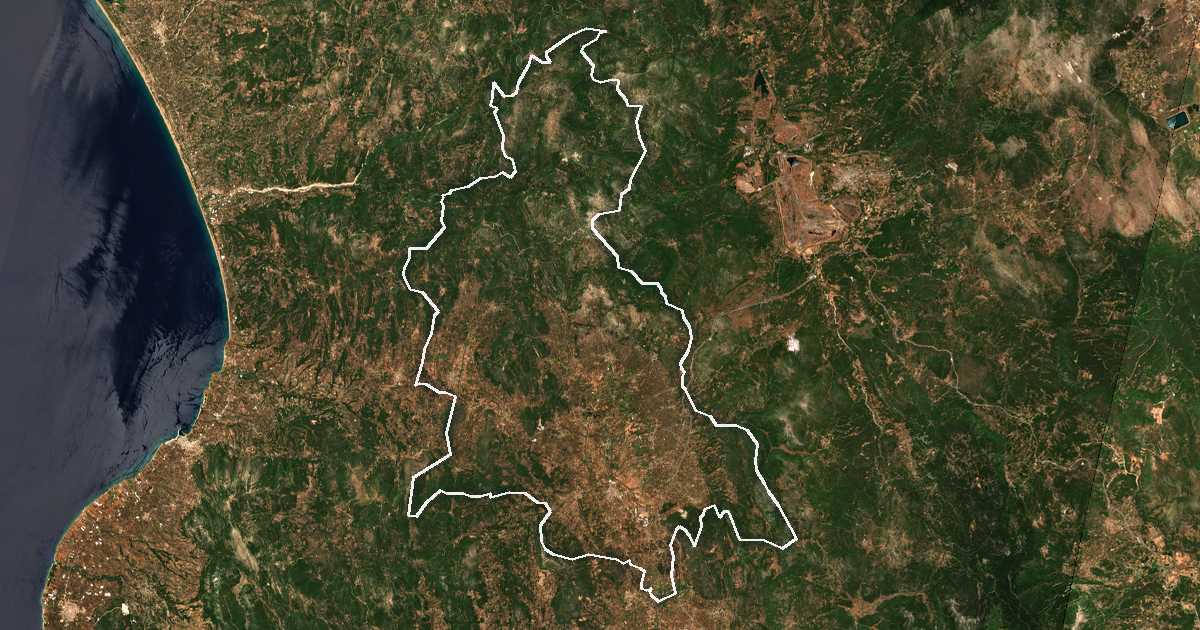 Satelitska snimka s ucrtanom granicom: Dímos Oichalías