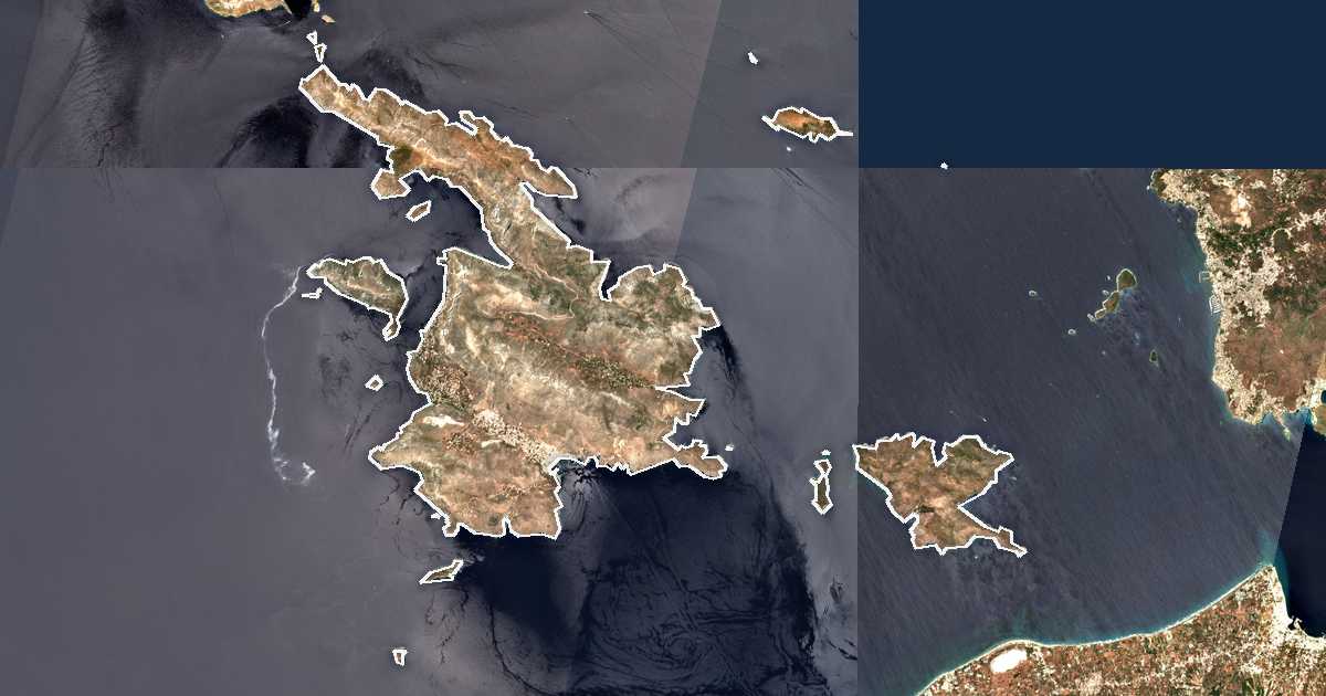 Satelitska snimka s ucrtanom granicom: Dímos Kalymníon