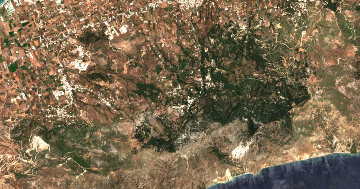 Satelitska karta: Lagoúdi - Zia
