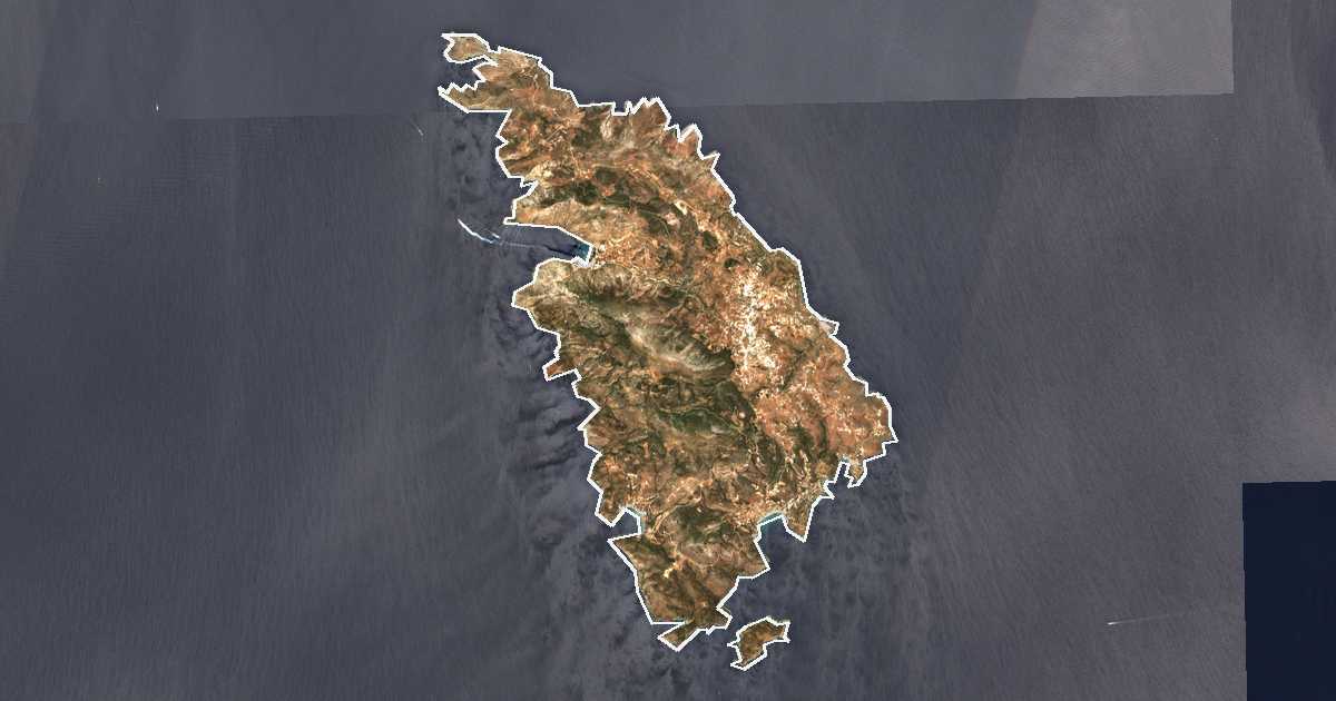 Satelitska snimka s ucrtanom granicom: Dímos Sífnou