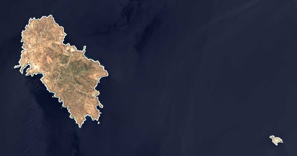 Satelitska snimka s ucrtanom granicom: Dímos Iitón