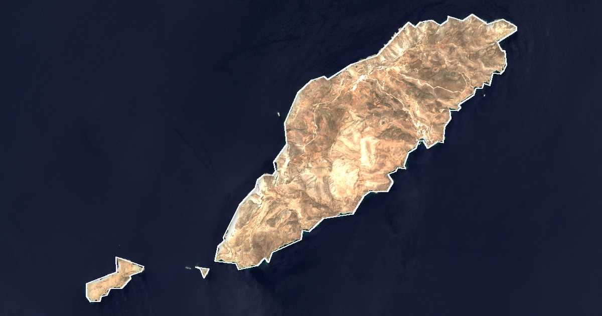 Satelitska snimka s ucrtanom granicom: Dímos Sikínou
