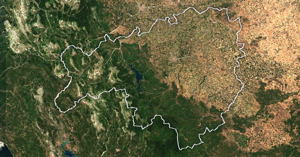 Satelitska snimka s ucrtanom granicom: Prefektura Kardisa