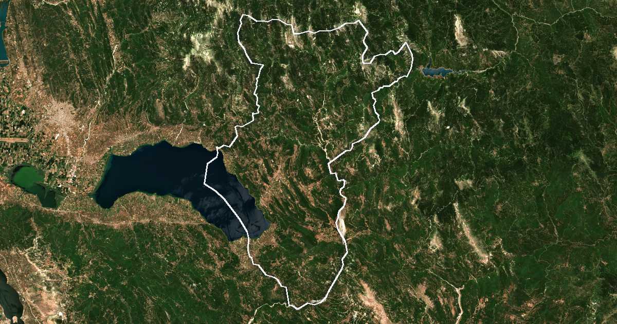 Satelitska snimka s ucrtanom granicom: Dímos Thérmou