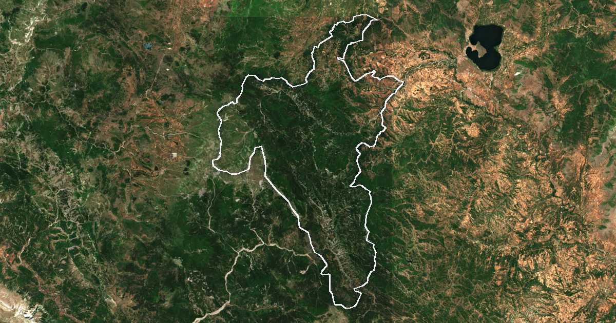 Satelitska snimka s ucrtanom granicom: Dímos Nestoríou