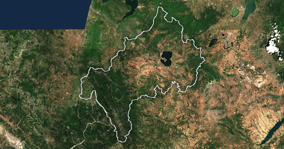Satelitska snimka s ucrtanom granicom: Prefektura Kastoria